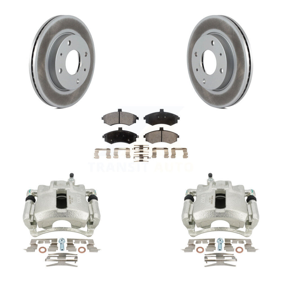 Front Disc Brake Caliper Coated Rotors And Ceramic Pads Kit For Hyundai Elantra KCG-100523T