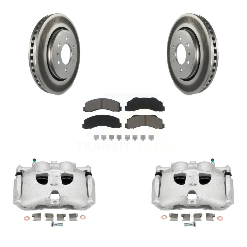Front Disc Brake Caliper Coat Rotors & Ceramic Pad Kit For Ford F-150 Expedition Lincoln KCG-100524C