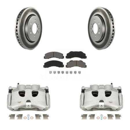 Front Disc Brake Caliper Coated Rotors And Ceramic Pads Kit For Ford F-150 KCG-100525C