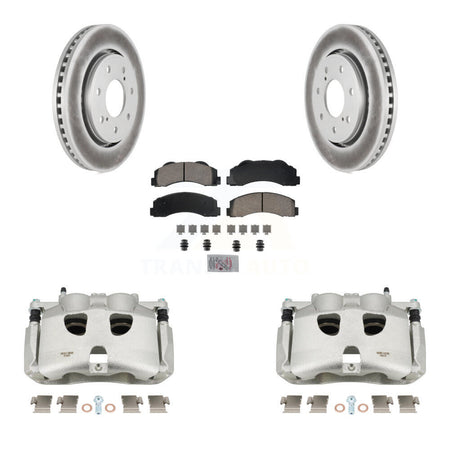 Front Brake Caliper Coat Rotors & Ceramic Pad Kit For 12-14 Ford F-150 With 7 Lug Wheels KCG-100525N