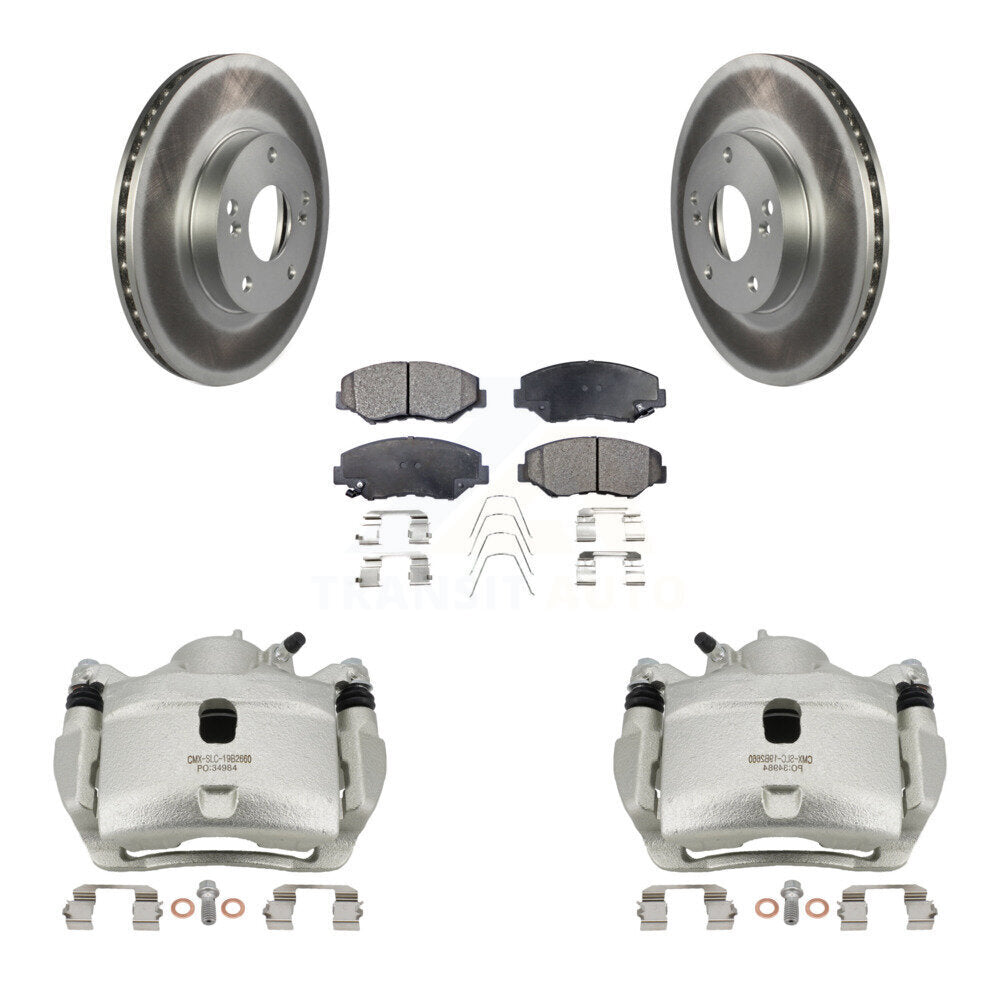 Front Brake Caliper Coat Rotors & Semi-Metallic Pad Kit For Honda Civic Accord Fit Acura KCG-100525P