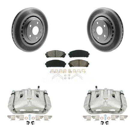 Front Brake Caliper Coat Rotors Semi-Metallic Pad Kit For Toyota Sienna Highlander Lexus KCG-100525S