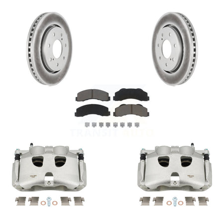 Front Brake Caliper Coat Rotors & Ceramic Pad Kit For 12-14 Ford F-150 With 7 Lug Wheels KCG-100526C