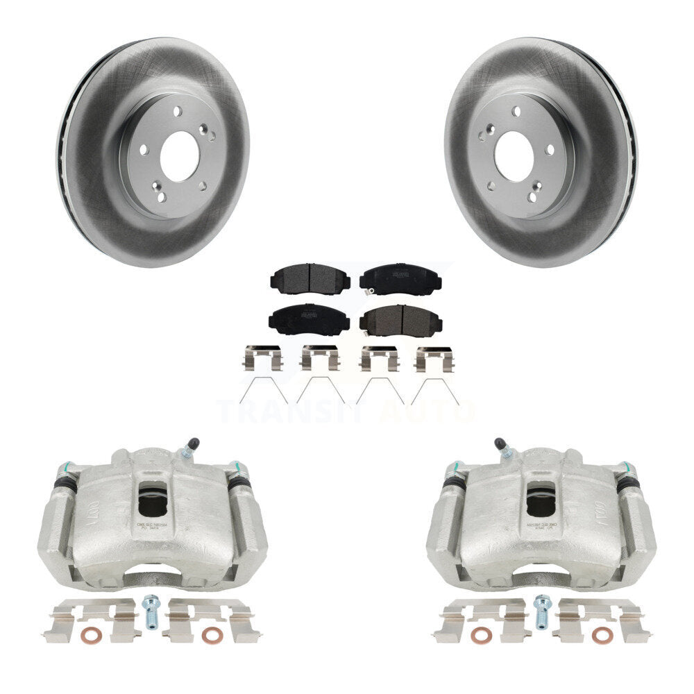 Front Disc Brake Caliper Coat Rotor And Semi-Metallic Pad Kit For Honda Accord Acura TSX KCG-100526P