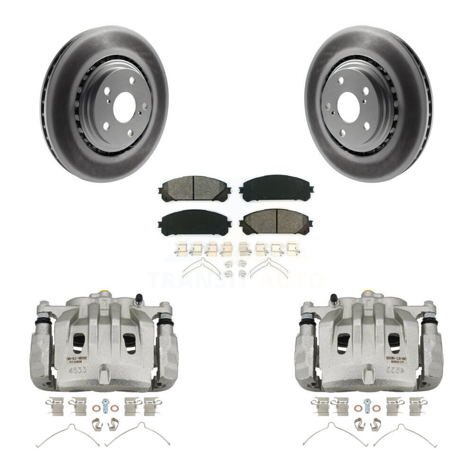 Front Brake Caliper Coat Rotor & Semi-Metallic Pad Kit For Lexus RX350 Toyota Highlander KCG-100526S