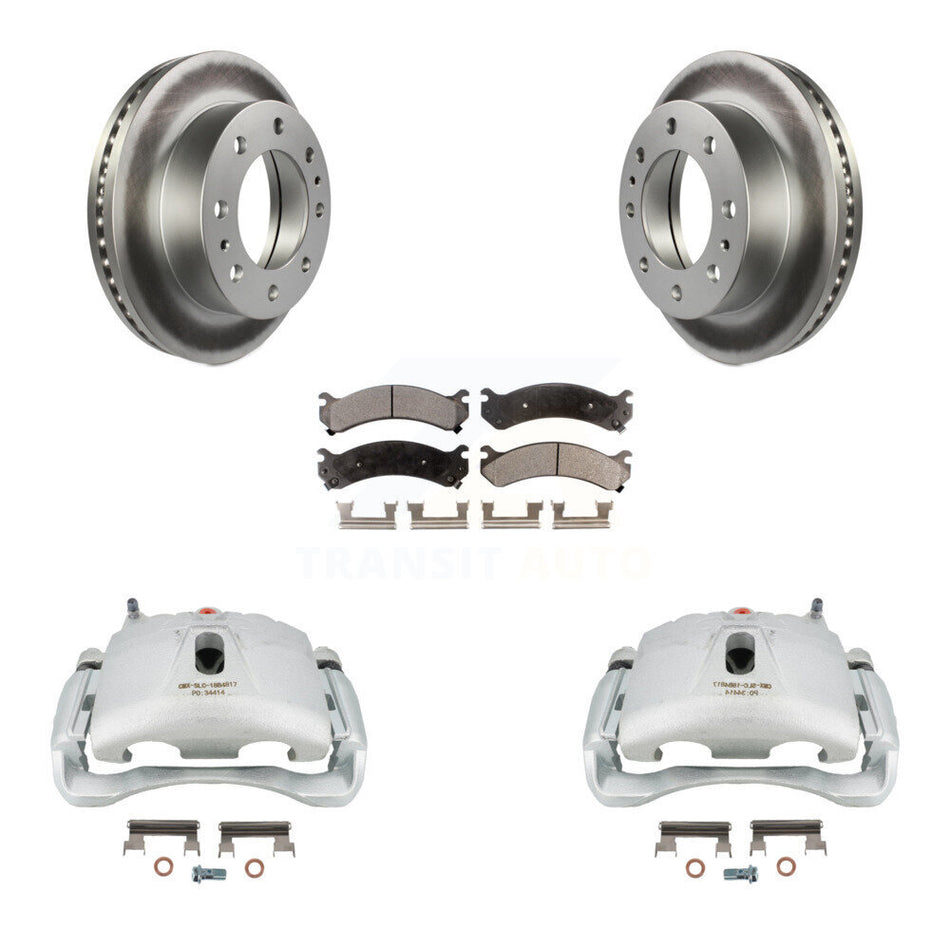 Front Brake Caliper Coat Rotor And Ceramic Pad Kit For Chevrolet GMC Express 3500 Savana KCG-100526T