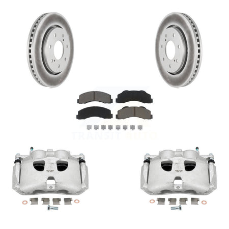 Front Brake Caliper Coat Rotors & Ceramic Pad Kit For 10-11 Ford F-150 With 7 Lug Wheels KCG-100527C