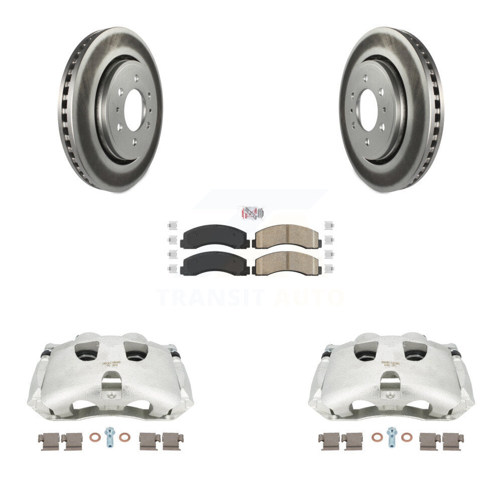 Front Disc Brake Caliper Coated Rotors And Ceramic Pads Kit For 2018-2020 Ford F-150 KCG-100527N by Transit Auto