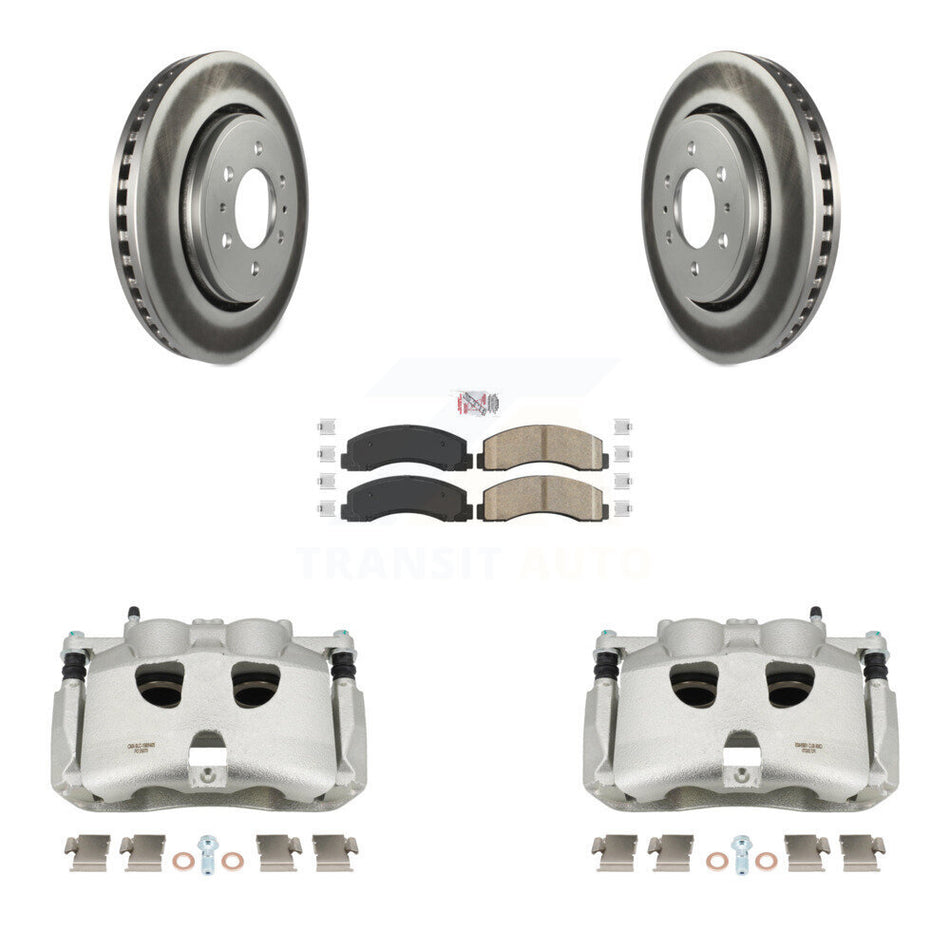 Front Disc Brake Caliper Coated Rotors And Ceramic Pads Kit For 2018-2020 Ford F-150 KCG-100527N