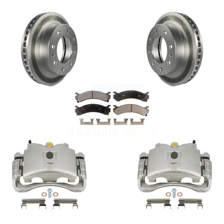 Front Brake Caliper Coat Rotor & Ceramic Pad Kit For GMC Chevrolet Sierra 2500 HD Savana KCG-100527T