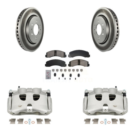 Front Disc Brake Caliper Coated Rotors And Ceramic Pads Kit For 2018-2020 Ford F-150 KCG-100528N
