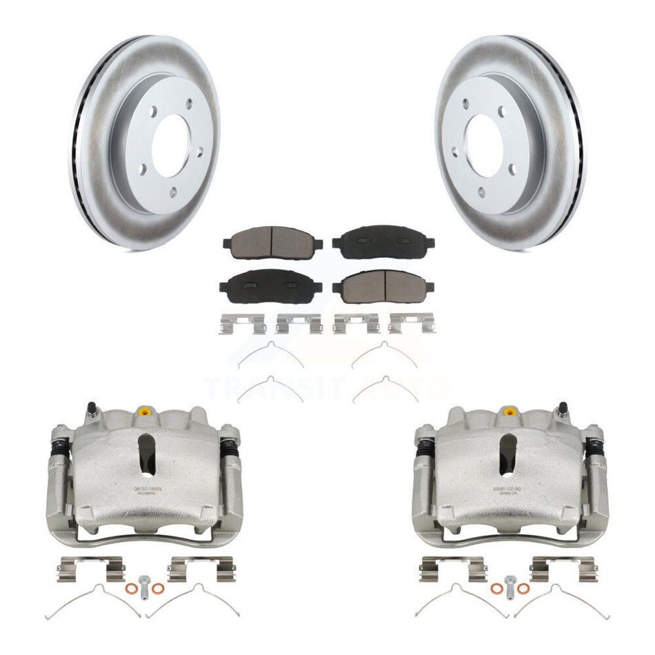 Front Brake Caliper Coat Rotor Ceramic Pad Kit For 2004 Ford F-150 4WD With 5 Lug Wheels KCG-100529C