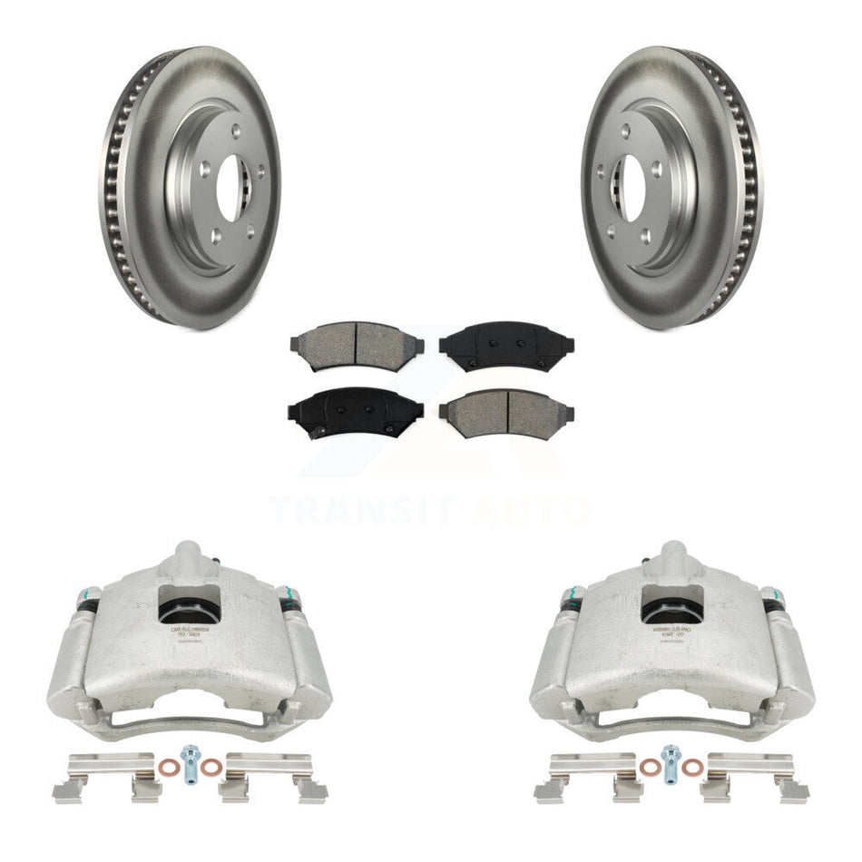 Front Brake Caliper Coat Rotors & Semi-Metallic Pad Kit For Buick Pontiac LaCrosse Grand KCG-100531S