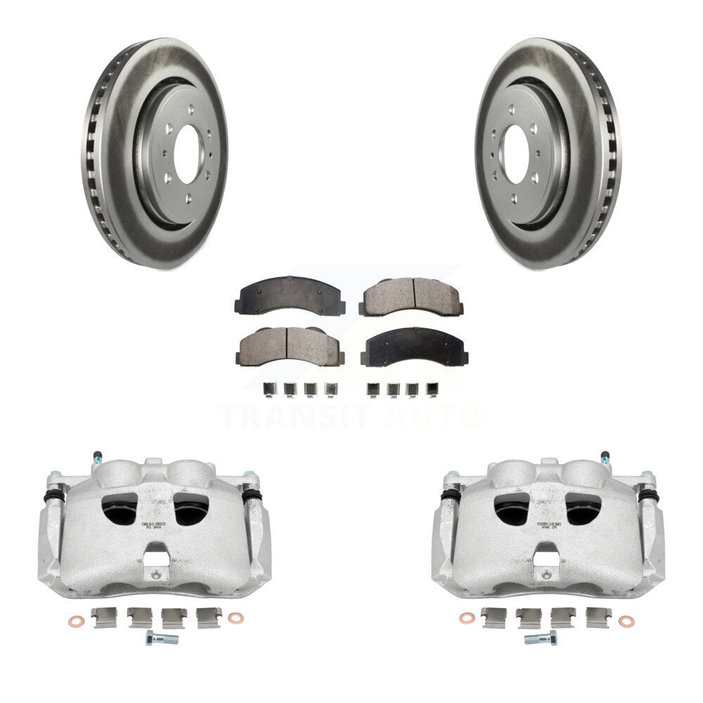 Front Disc Brake Caliper Coat Rotors & Ceramic Pad Kit For Ford F-150 Expedition Lincoln KCG-100531T
