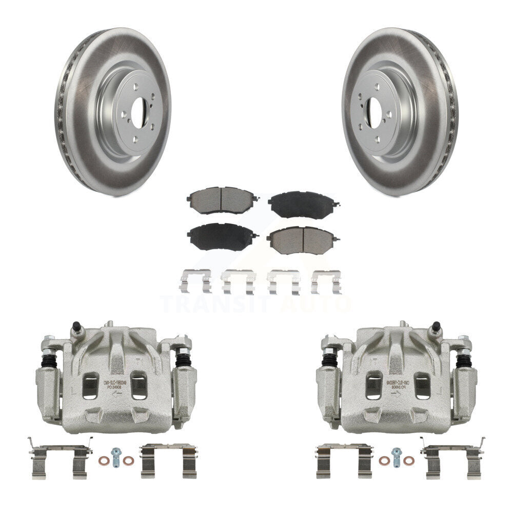 Front Disc Brake Caliper Coat Rotor & Ceramic Pad Kit For Subaru Forester Outback Legacy KCG-100532C