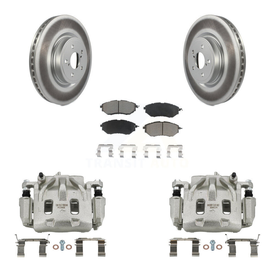 Front Disc Brake Caliper Coat Rotor & Ceramic Pad Kit For Subaru Forester Outback Legacy KCG-100532C