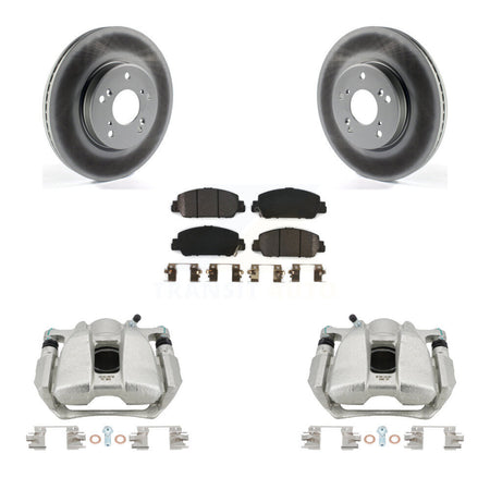 Front Disc Brake Caliper Coated Rotors And Semi-Metallic Pads Kit For Honda HR-V Accord KCG-100532P