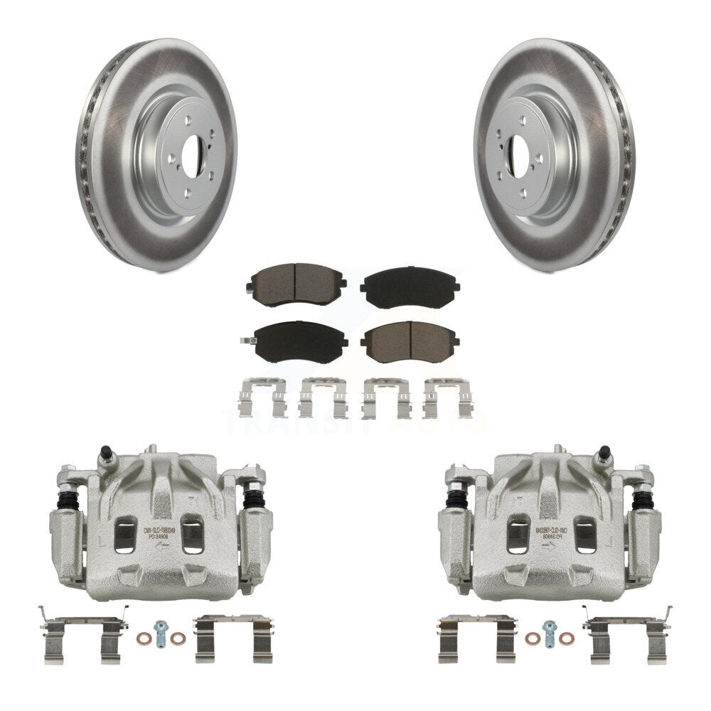 Front Disc Brake Caliper Coated Rotors And Ceramic Pads Kit For Subaru Legacy KCG-100533C