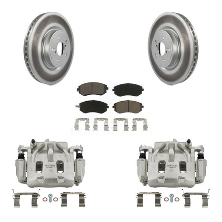 Front Disc Brake Caliper Coated Rotors And Ceramic Pads Kit For Subaru Legacy KCG-100533C
