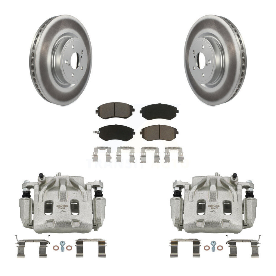 Front Disc Brake Caliper Coated Rotors And Ceramic Pads Kit For Subaru Legacy KCG-100533C