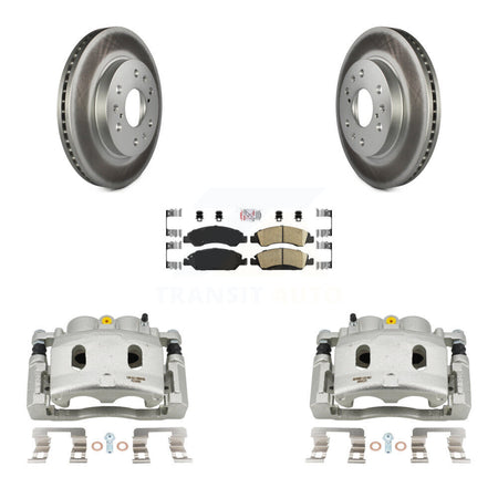 Front Brake Caliper Coat Rotors Ceramic Pad Kit For 15-19 Cadillac XTS With 6 Lug Wheels KCG-100533N