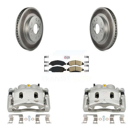 Front Brake Caliper Coat Rotors Ceramic Pad Kit For 15-19 Cadillac XTS With 6 Lug Wheels KCG-100534N