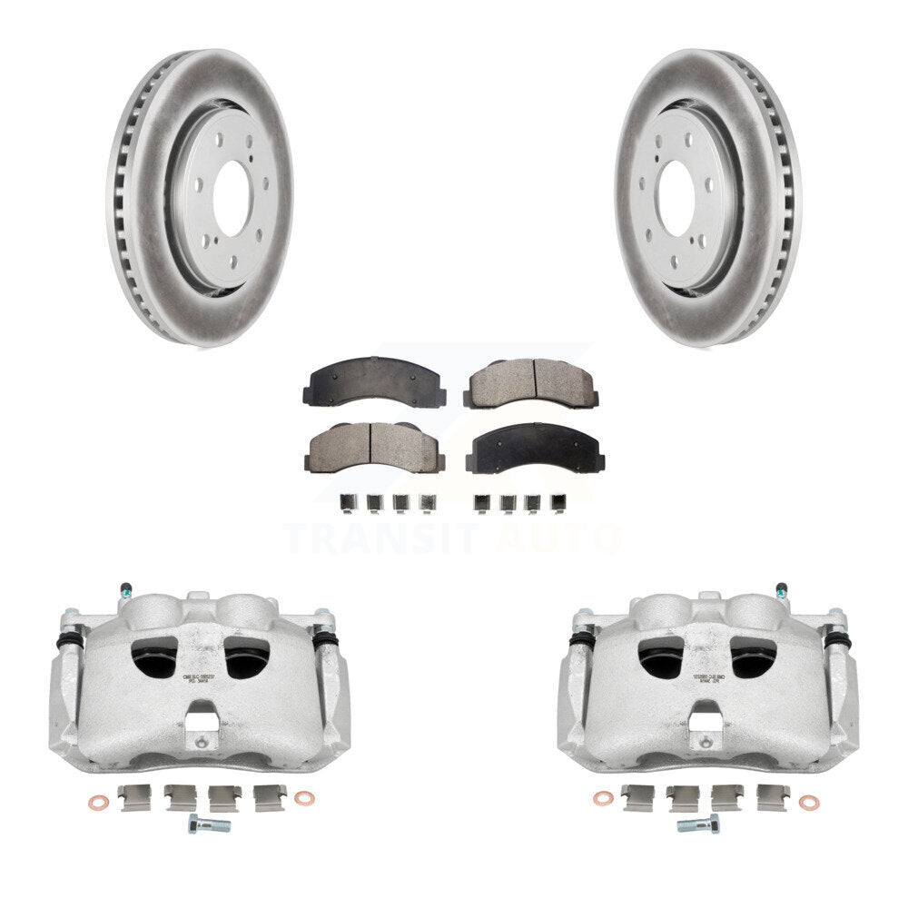 Front Brake Caliper Coat Rotors & Ceramic Pad Kit For 10-11 Ford F-150 With 7 Lug Wheels KCG-100534T
