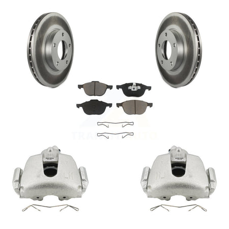Front Disc Brake Caliper Coated Rotors And Ceramic Pads Kit For Mazda 3 Sport KCG-100535C