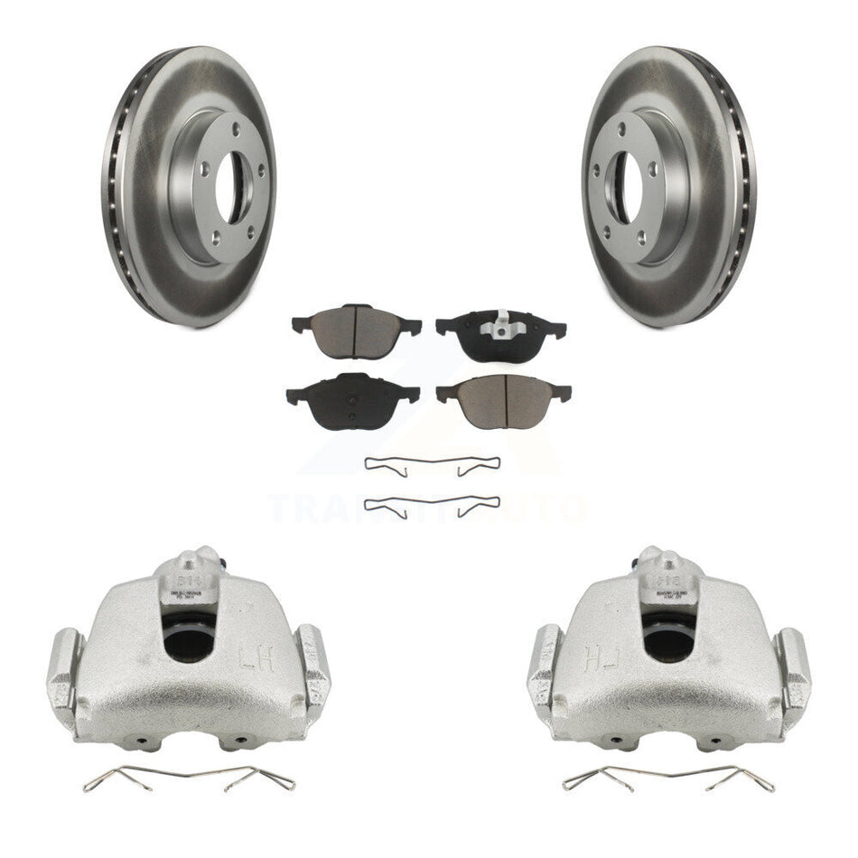 Front Disc Brake Caliper Coated Rotors And Ceramic Pads Kit For Mazda 3 Sport KCG-100535C