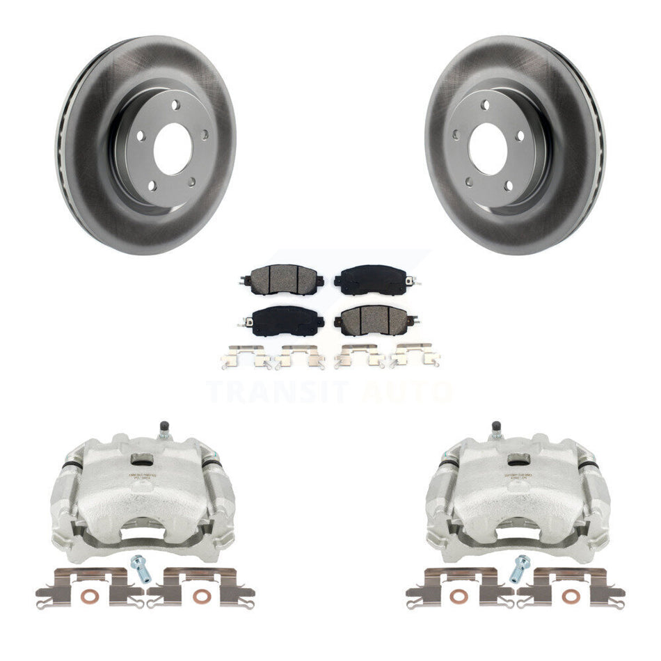 Front Disc Brake Caliper Coated Rotors And Semi-Metallic Pads Kit For Nissan Altima KCG-100535S