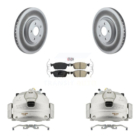 Front Brake Caliper Coat Rotor & Ceramic Pad Kit For Ford Escape Transit Connect Lincoln KCG-100536N