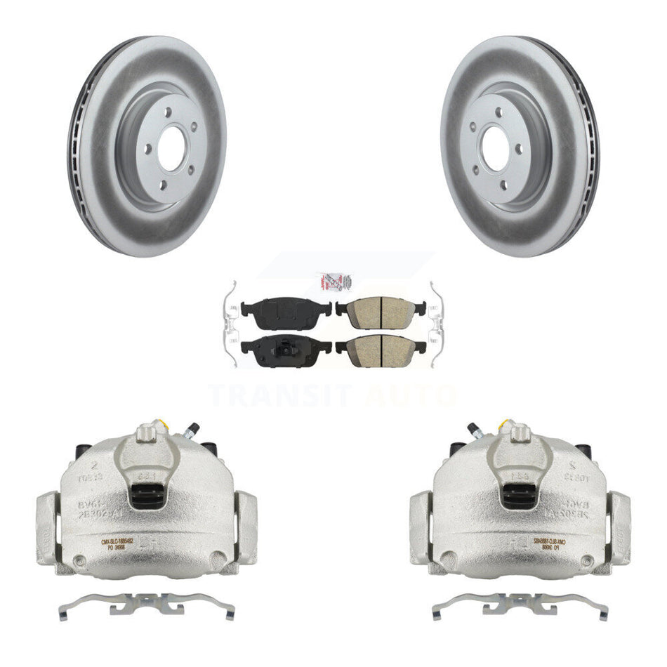 Front Brake Caliper Coat Rotor & Ceramic Pad Kit For Ford Escape Transit Connect Lincoln KCG-100536N