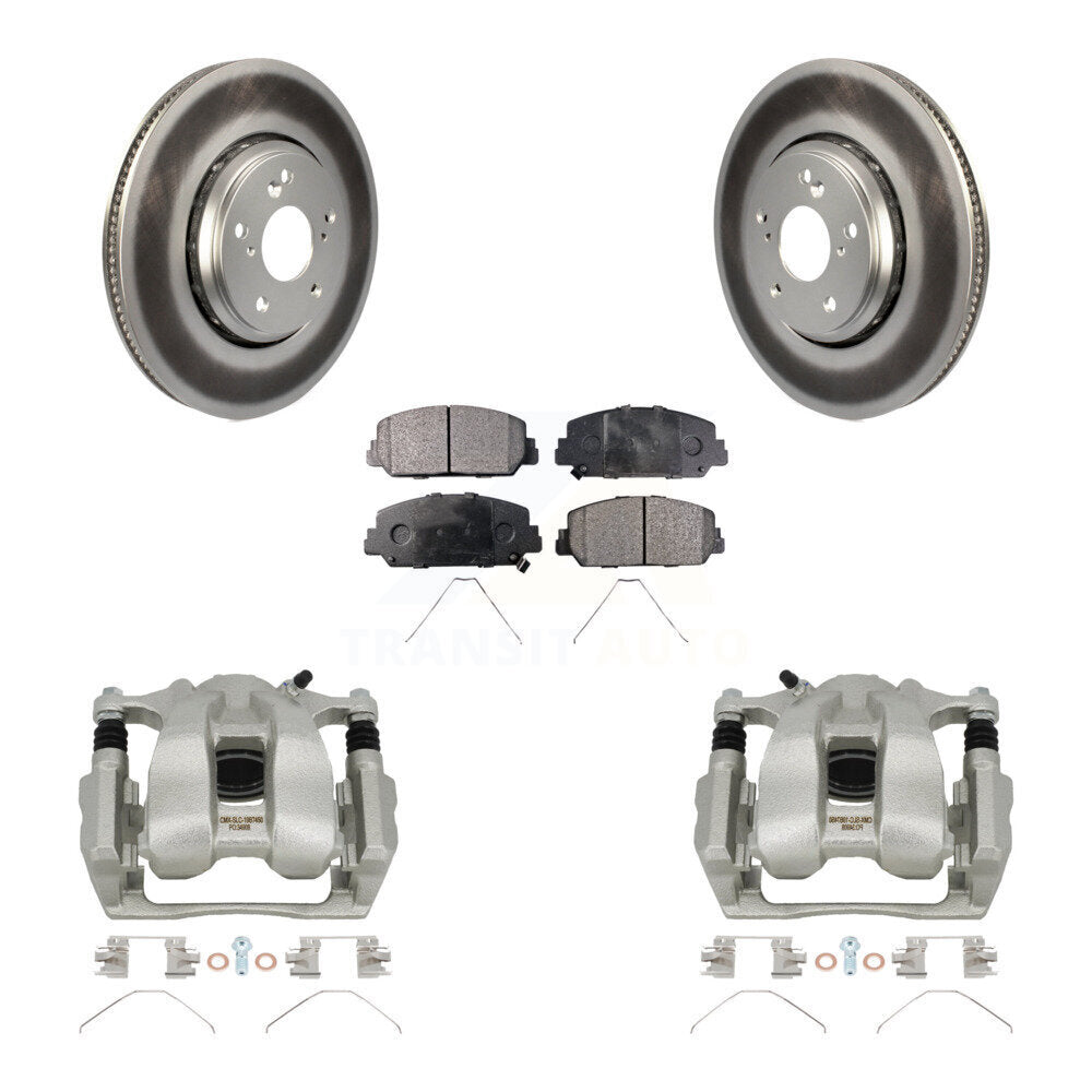Front Disc Brake Caliper Coat Rotor And Semi-Metallic Pad Kit For Honda Accord Acura ILX KCG-100536P