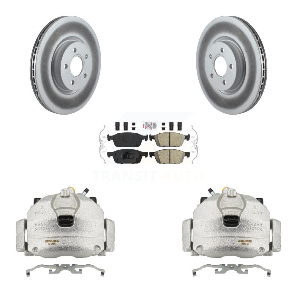 Front Brake Caliper Coat Rotor & Ceramic Pad Kit For Ford Escape Transit Connect Lincoln KCG-100537N