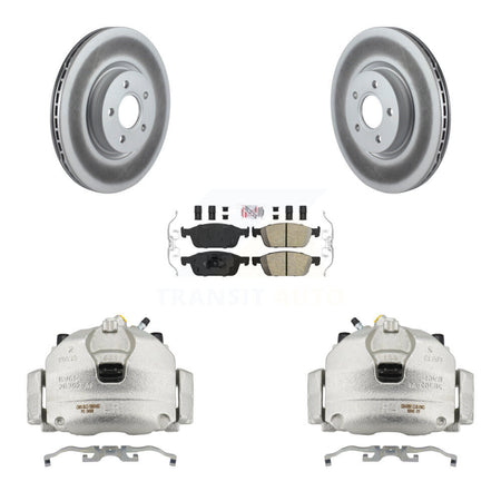Front Brake Caliper Coat Rotor & Ceramic Pad Kit For Ford Escape Transit Connect Lincoln KCG-100537N