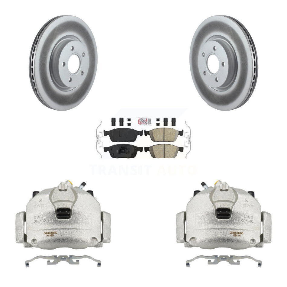 Front Brake Caliper Coat Rotor & Ceramic Pad Kit For Ford Escape Transit Connect Lincoln KCG-100537N