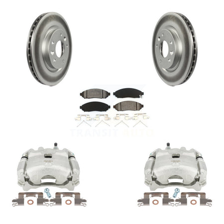 Front Disc Brake Caliper Coated Rotors And Semi-Metallic Pads Kit For Nissan LEAF KCG-100537S