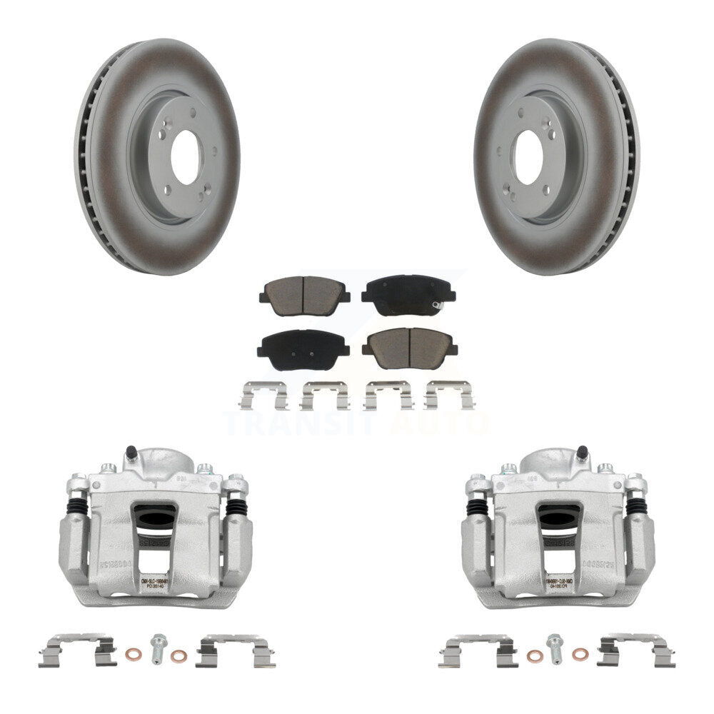 Front Disc Brake Caliper Coated Rotors And Ceramic Pad Kit For Hyundai Sonata Kia Optima KCG-100538C