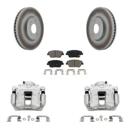 Front Disc Brake Caliper Coated Rotors And Ceramic Pad Kit For Hyundai Sonata Kia Optima KCG-100538C