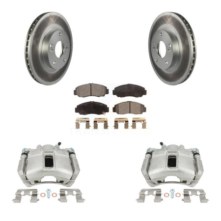 Front Disc Brake Caliper Coated Rotors And Semi-Metallic Pads Kit For Honda Accord KCG-100538P