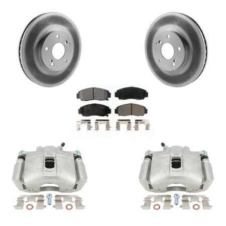 Front Brake Caliper Coat Rotors & Semi-Metallic Pad Kit For Honda Accord Acura TSX TL CL KCG-100539P