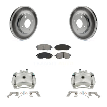 Front Disc Brake Caliper Coated Rotors And Semi-Metallic Pads Kit For Nissan Sentra KCG-100539S