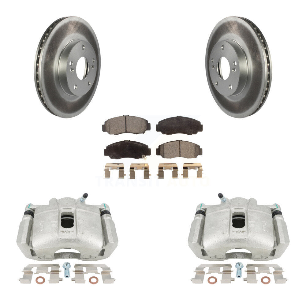 Front Disc Brake Caliper Coated Rotors And Semi-Metallic Pads Kit For Honda Accord KCG-100540P