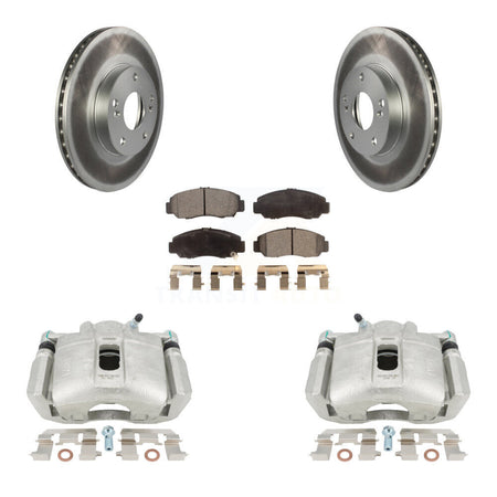 Front Disc Brake Caliper Coated Rotors And Semi-Metallic Pads Kit For Honda Accord KCG-100540P