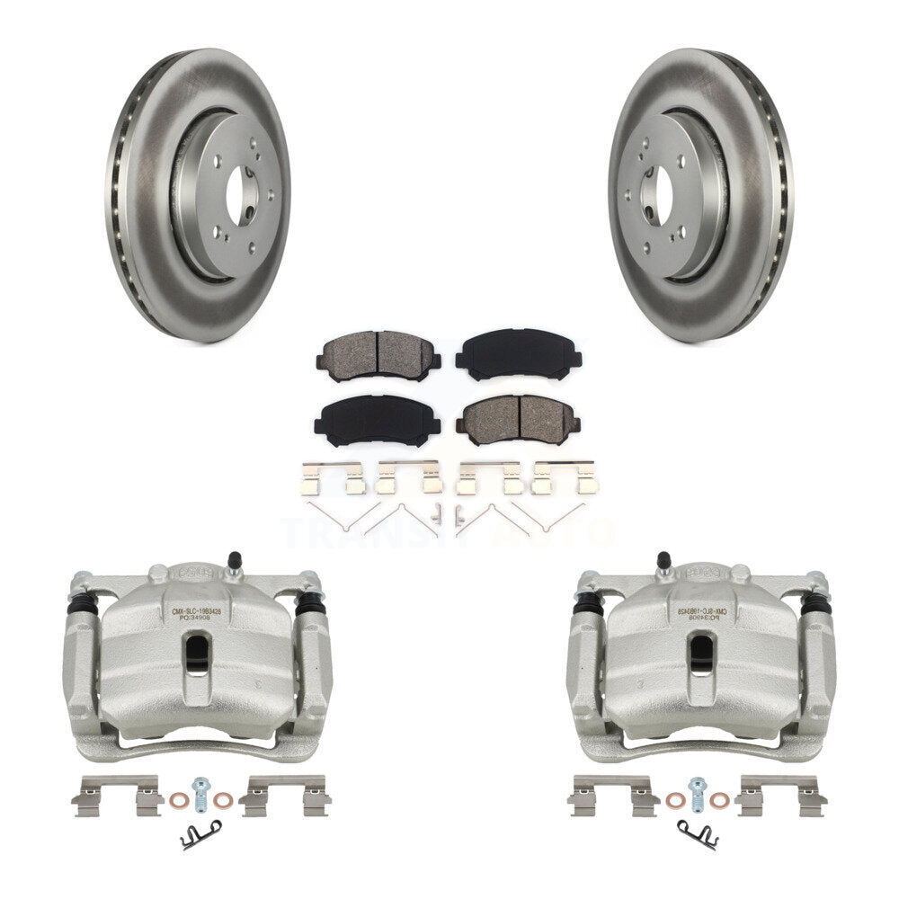 Front Disc Brake Caliper Coat Rotor & Semi-Metallic Pad Kit For 2010-2013 Suzuki Kizashi KCG-100540S