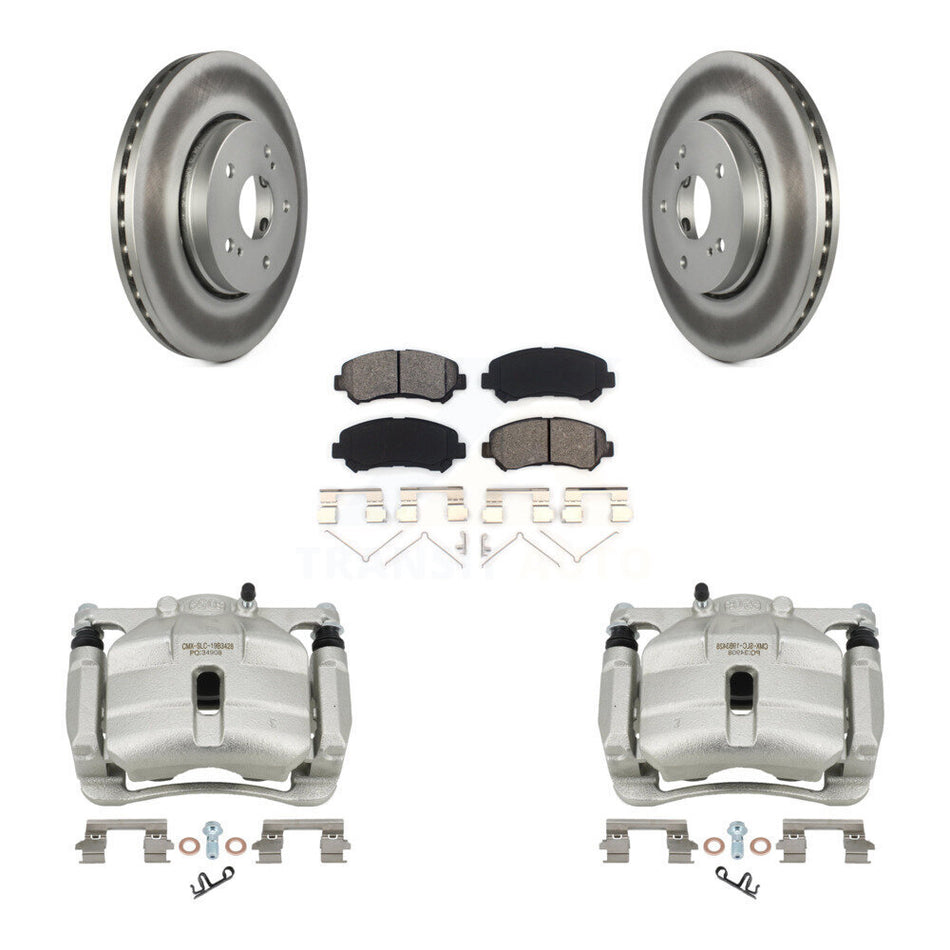Front Disc Brake Caliper Coat Rotor & Semi-Metallic Pad Kit For 2010-2013 Suzuki Kizashi KCG-100540S