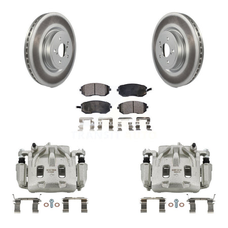 Front Disc Brake Caliper Coated Rotors And Ceramic Pads Kit For Subaru Legacy KCG-100540T