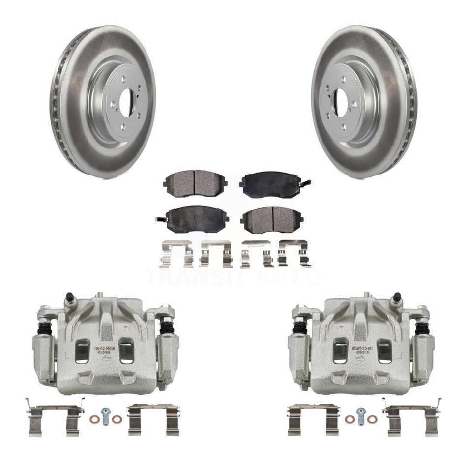 Front Disc Brake Caliper Coated Rotors And Ceramic Pads Kit For Subaru Legacy KCG-100540T