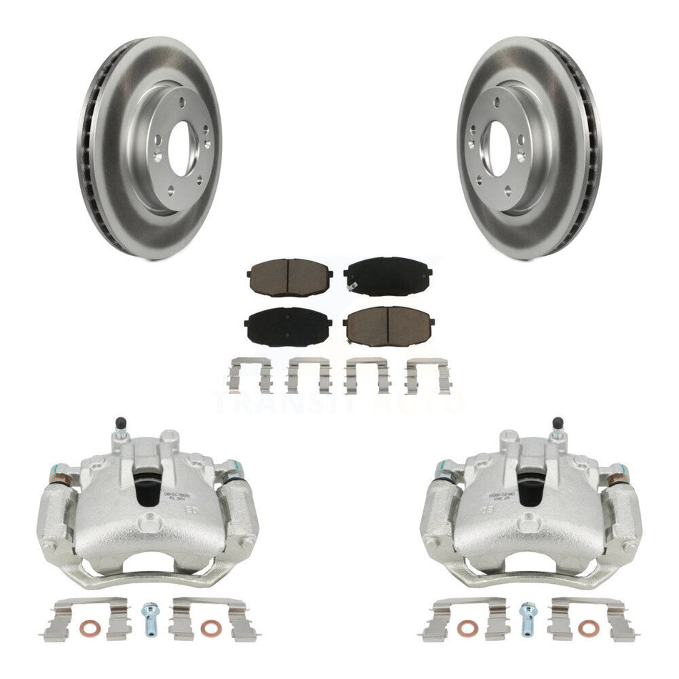 Front Disc Brake Caliper Coated Rotor And Ceramic Pad Kit For Kia Forte Koup Forte5 2.0L KCG-100541C