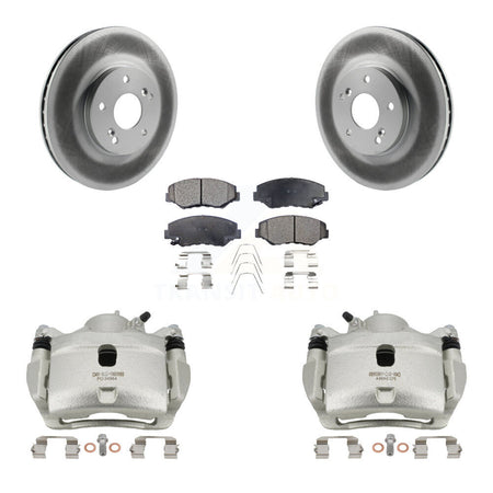 Front Disc Brake Caliper Coated Rotors And Semi-Metallic Pads Kit For Honda Accord KCG-100541P